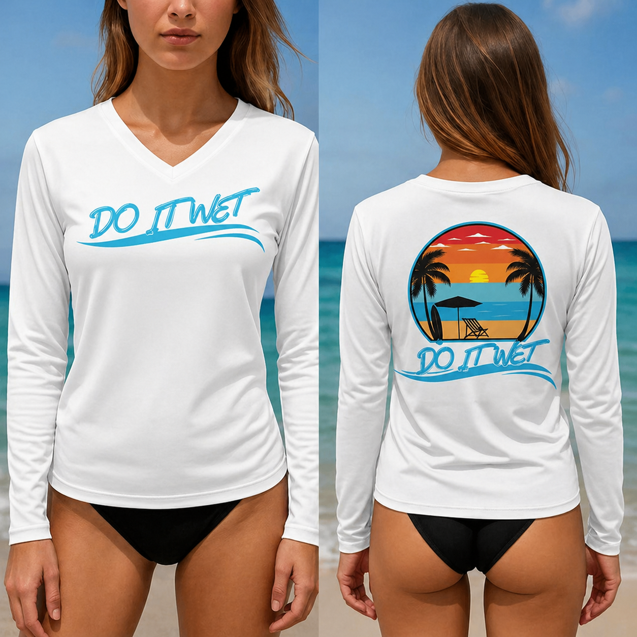 UV Women Long Sleeve V Neck Shirt