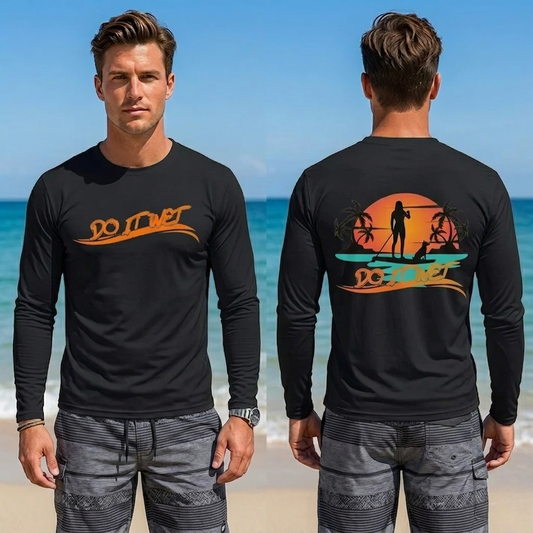 Paddleboard & Dog - Men's UV Long Sleeve Shirt