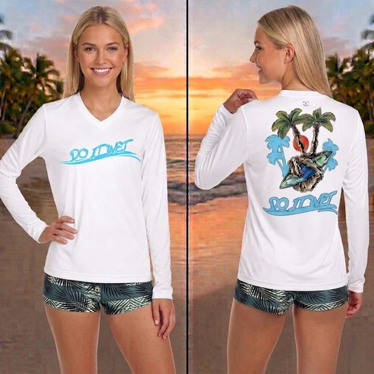 UV Women Long Sleeve V Neck Shirt