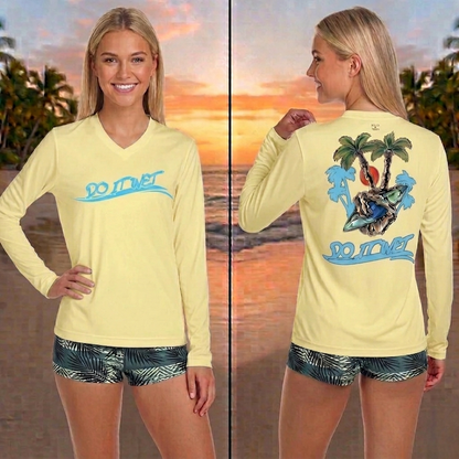 UV Women Long Sleeve V Neck Shirt