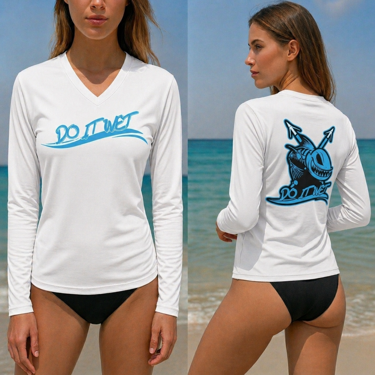 UV Women Long Sleeve V Neck Shirt